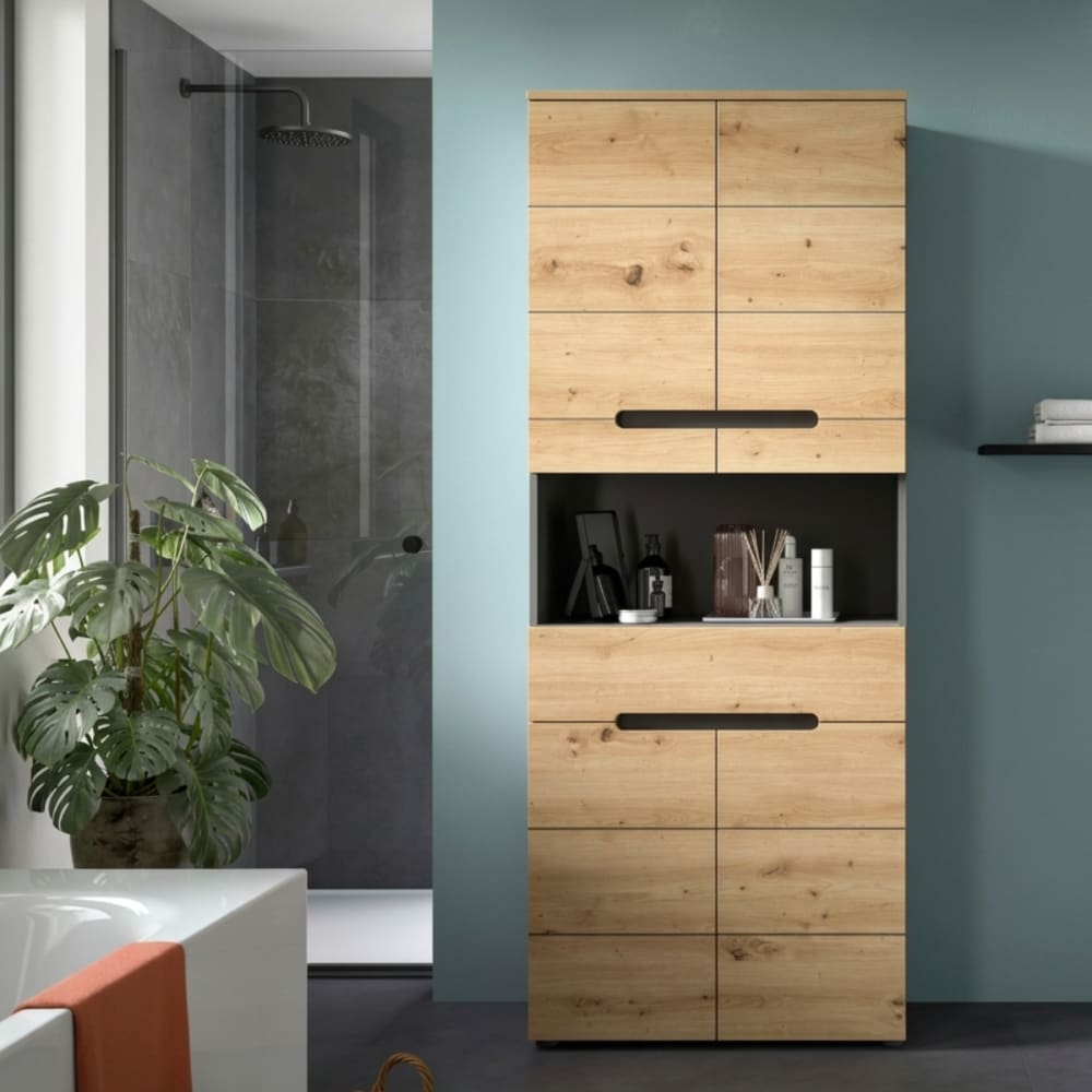 Doppelschrank für das Badezimmer, 4 Türen, H193 cm - - Maisons Du