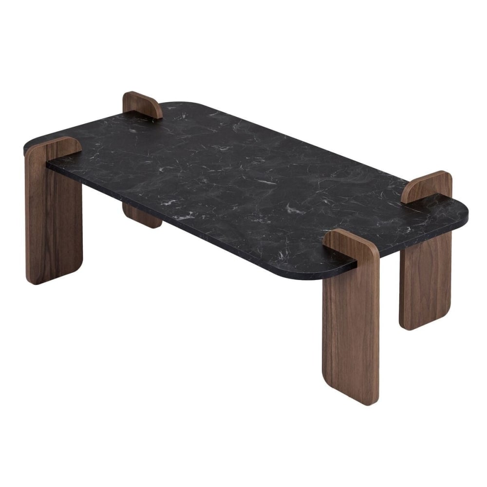 Calicosy Couchtisch mit rechteckiger Platte L120 cm - Schwarzholz style modern Schwarz Spanplatte