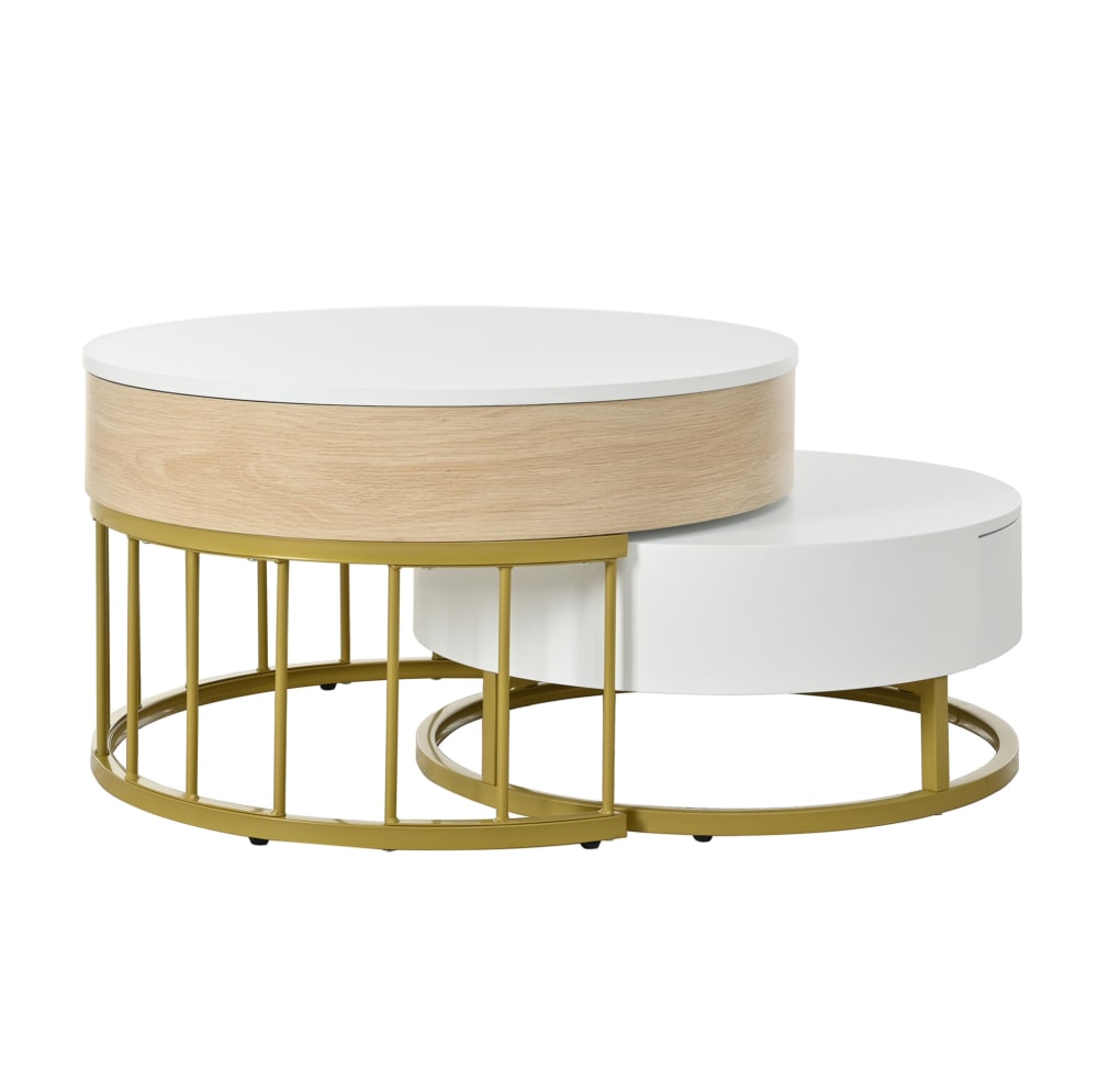 Lot de 2 tables basses - blanches