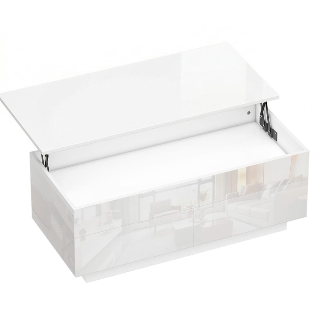 table basse blanche avec - plateau