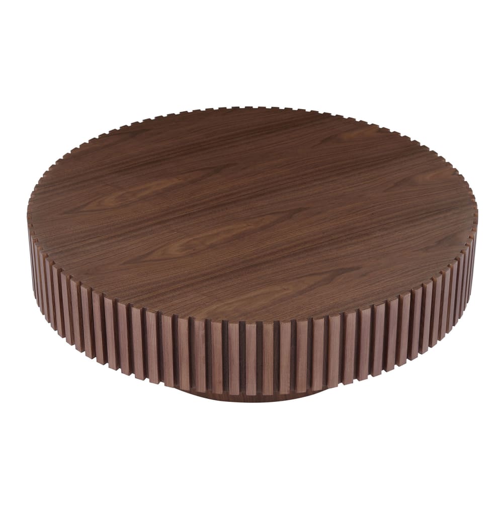Table basse ronde noyer