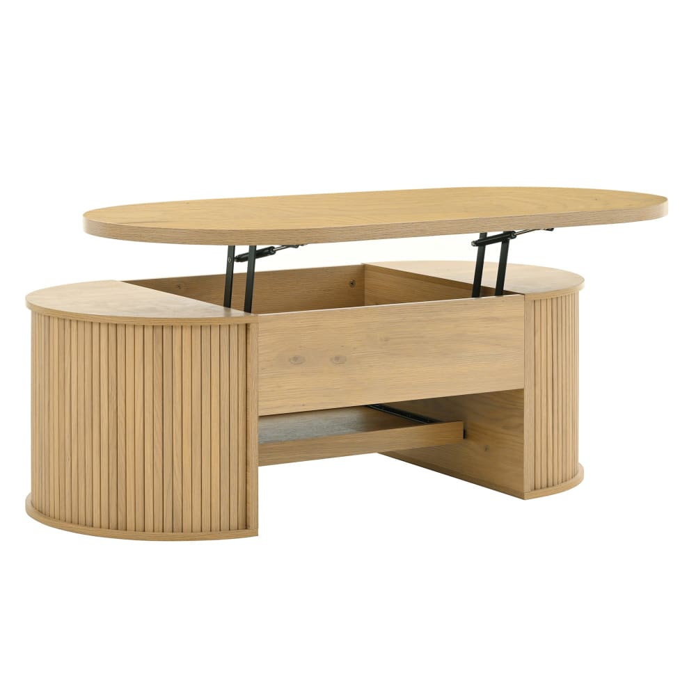 Table basse couleur bois avec plateau relevable 110x55,5x40 cm Table basse couleur bois avec plateau relevable 110x55,5x40 cm
