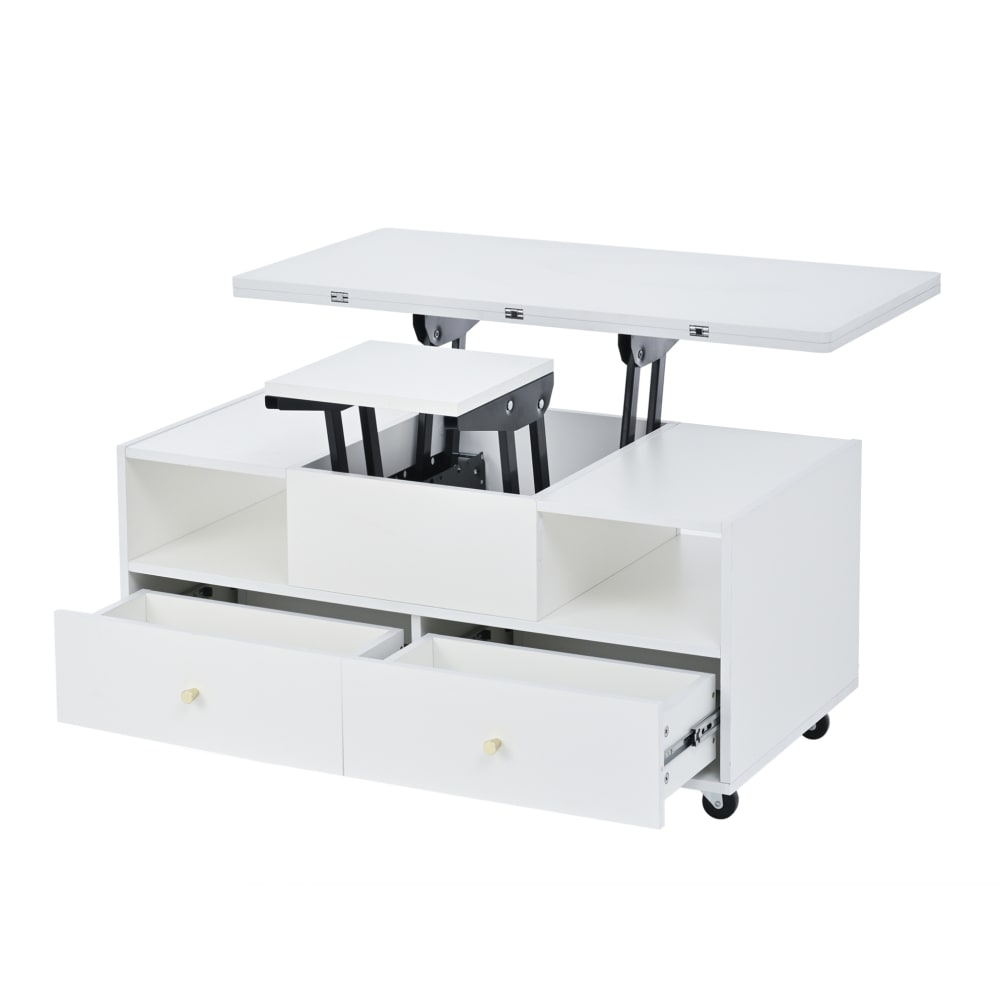 Table basse blanche avec - plateau