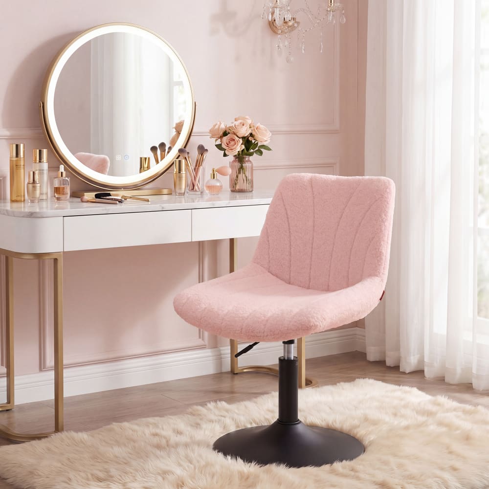 Tabouret de bar ergonomique réglable  43 x 46.5 x 65.5-77.5 cm  rose