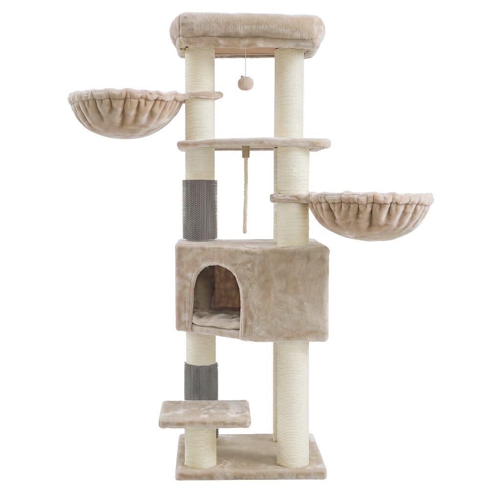 arbre à chat avec couvertures