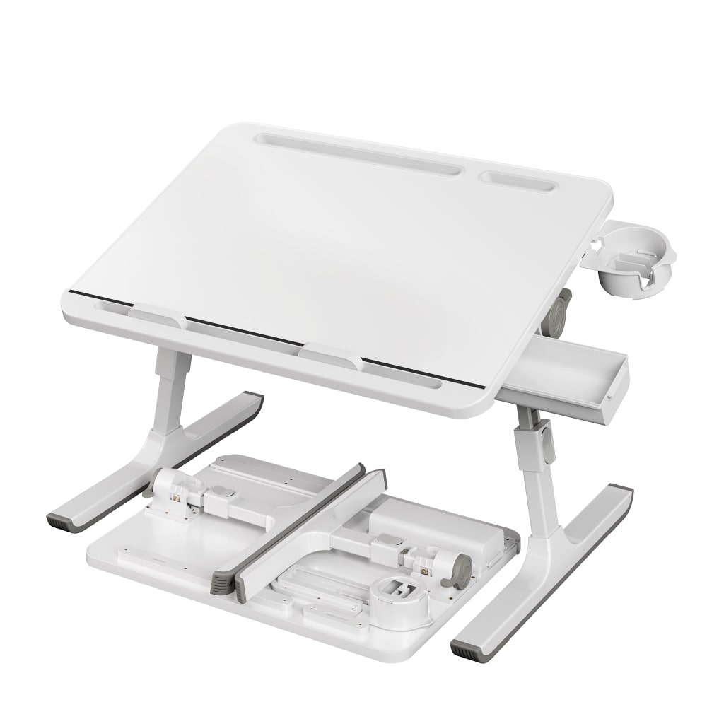 Table de lit pliable pour ordinateur portable inclinable blanc Table de lit pliable pour ordinateur portable inclinable blanc