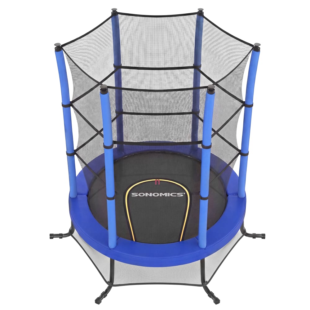 SONGMICS - Mini trampoline pour enfant avec filets de sécurité cadre bleu