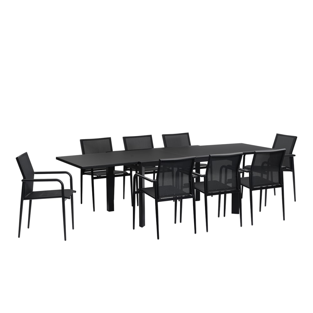 Salon de jardin aluminium - noir