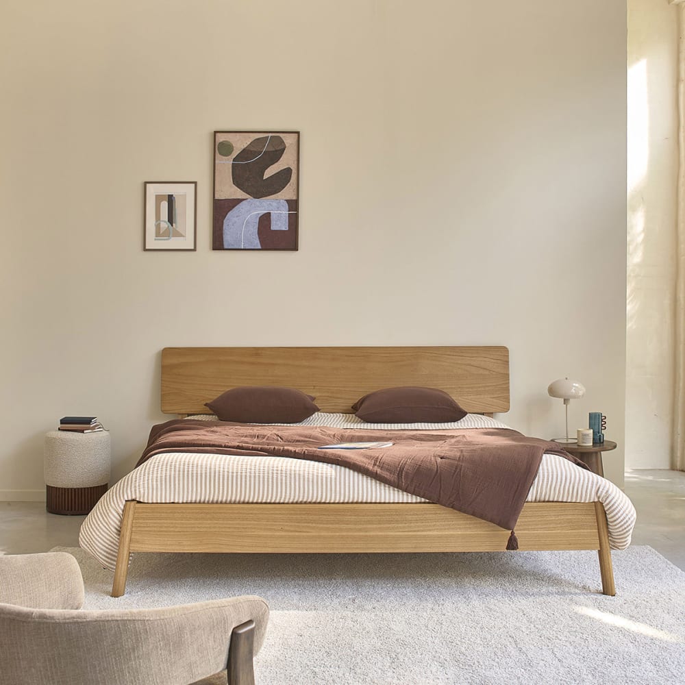 Lit en bois de mindi 180 cm avec sommier
