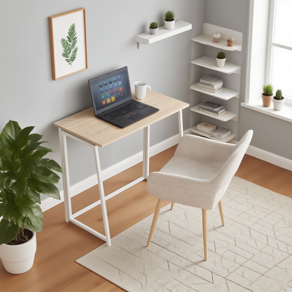 Klappbarer Computertisch, Bürotisch 80x40x74 cm, Eiche - Maisons