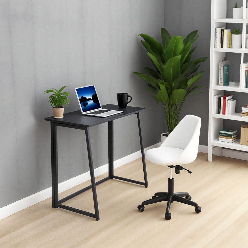 Bureau informatique pliable, table de bureau, poste de travail, noir