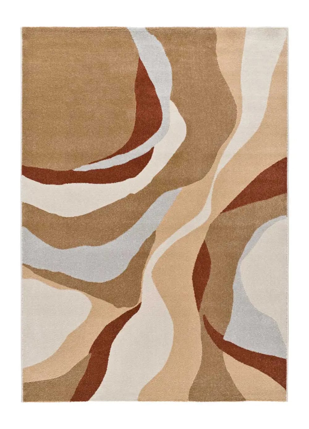 Tapis abstrait beige/rouille
