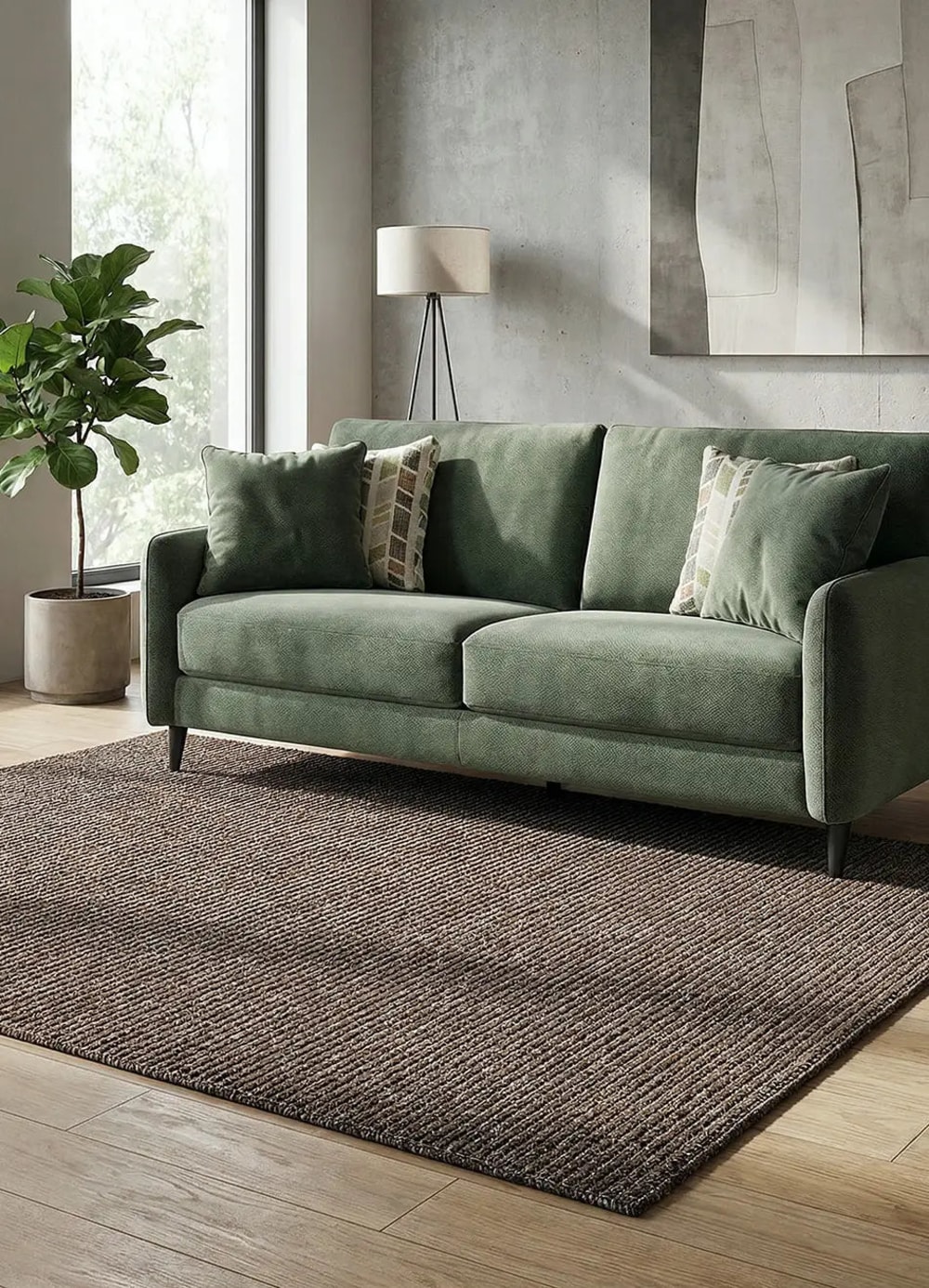 Tapis lavable uni marron bouclé 80x150 cm — vue 3