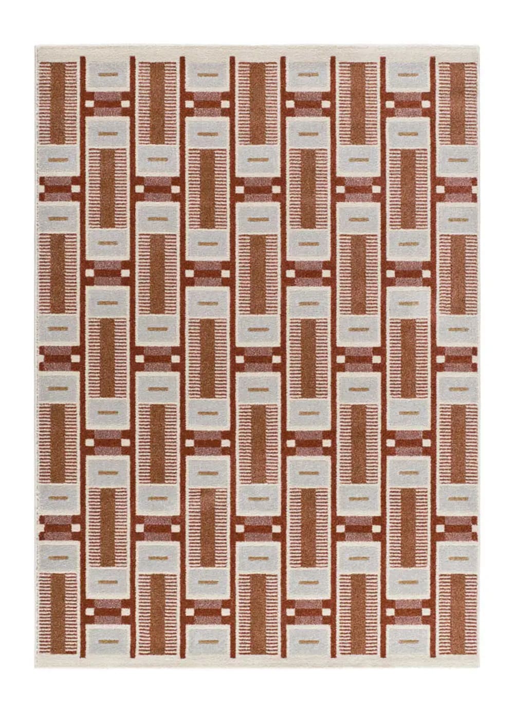 Tapis géométrique rouille