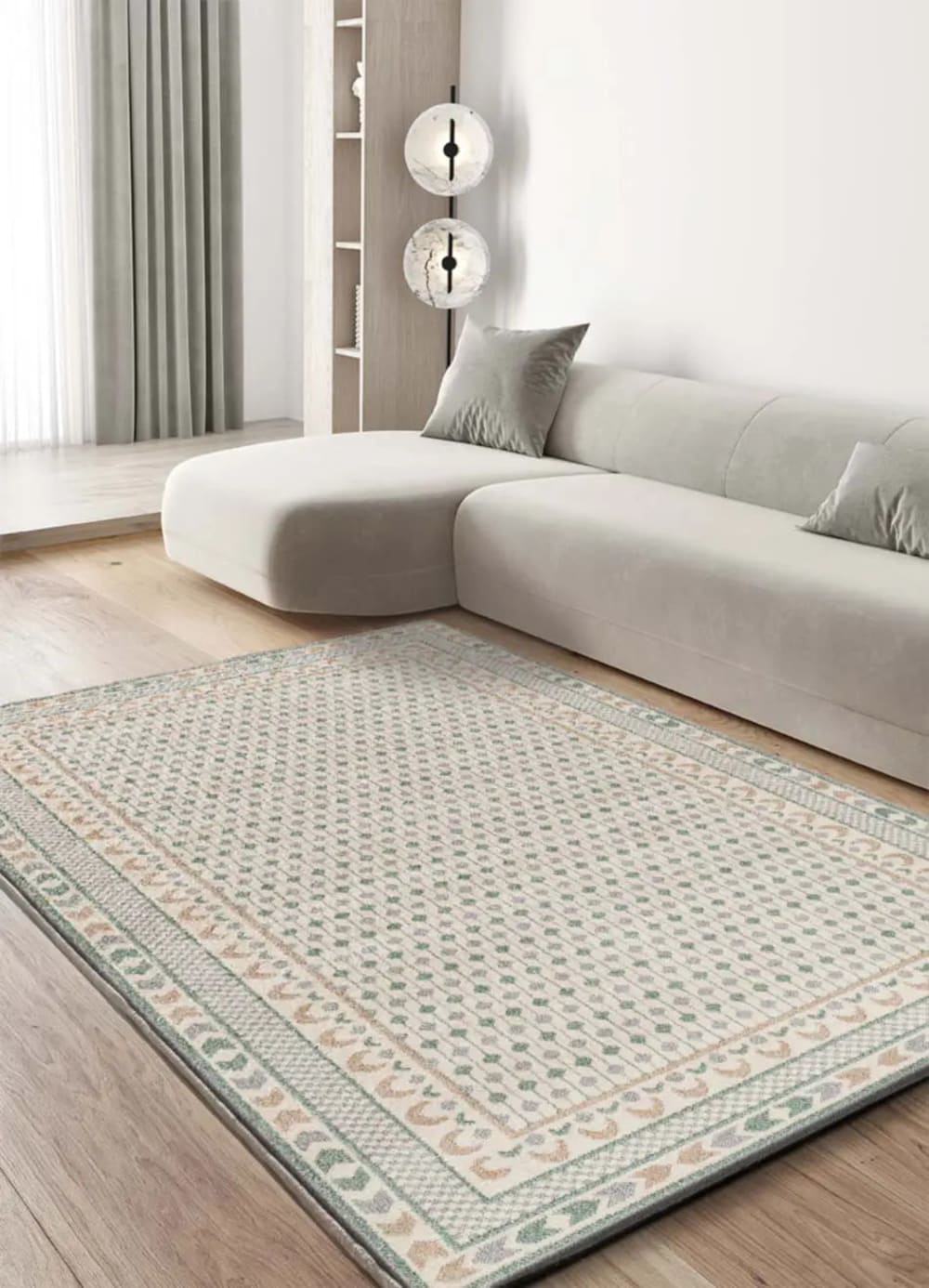 Tapis ethnique vert/beige 200x290 cm — vue 3