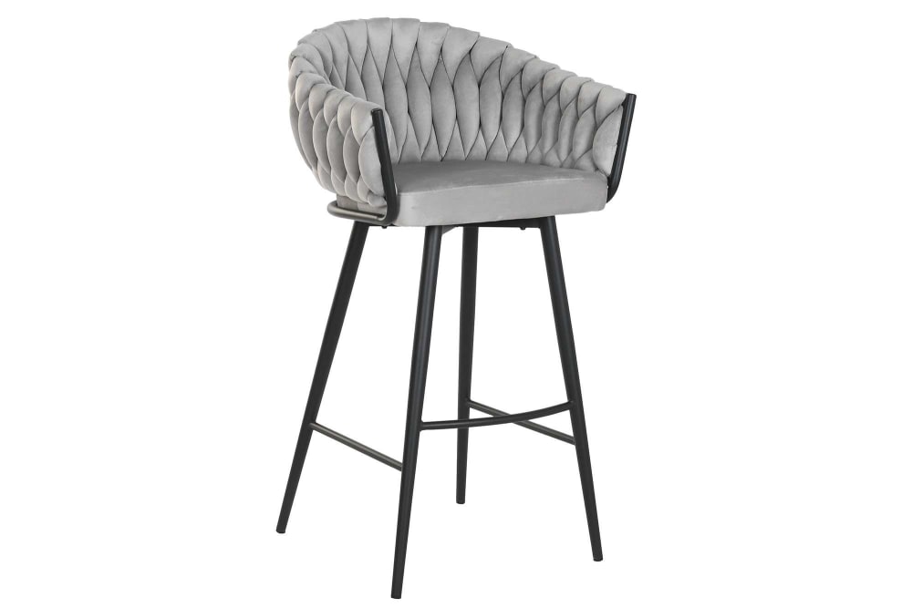 chaise de bar en acier - gris
