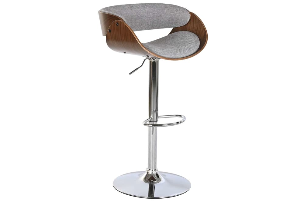 chaise de bar en polyester - noyer