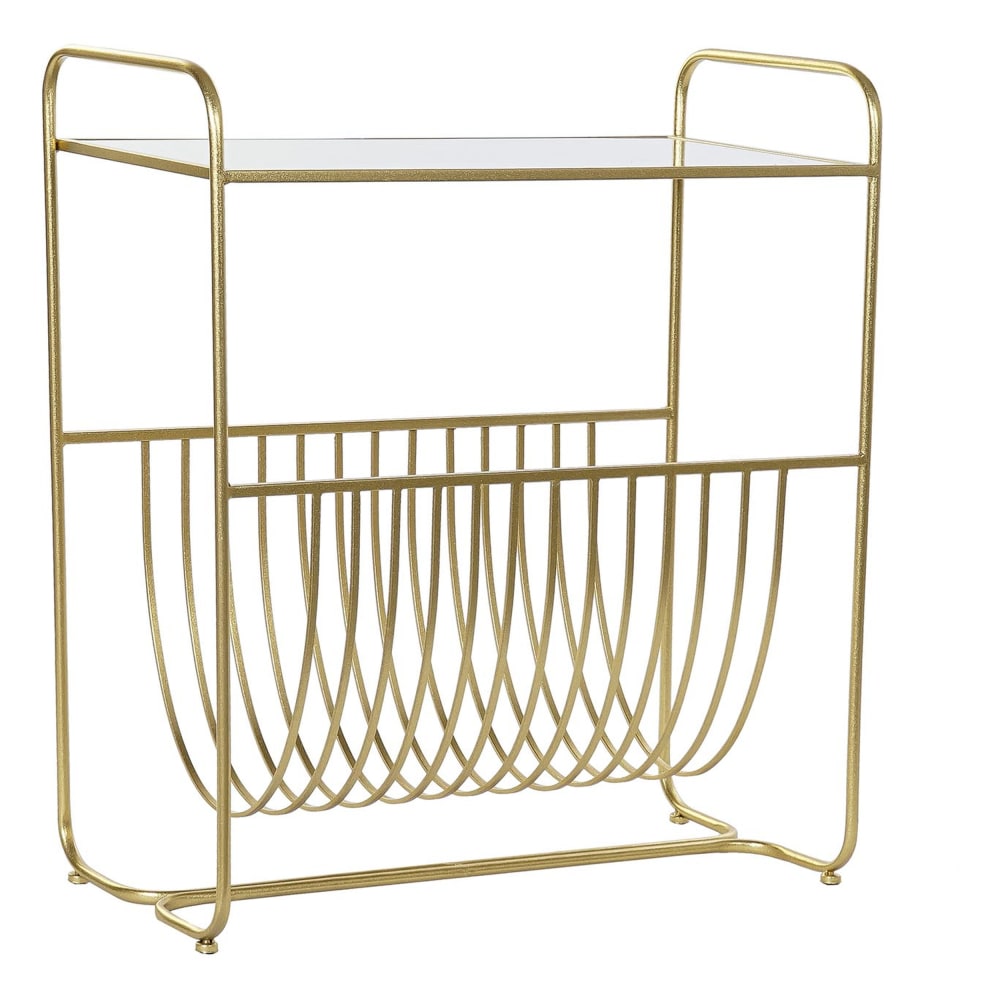 Porte revues en acier doré 76x35x83 cm — vue 3