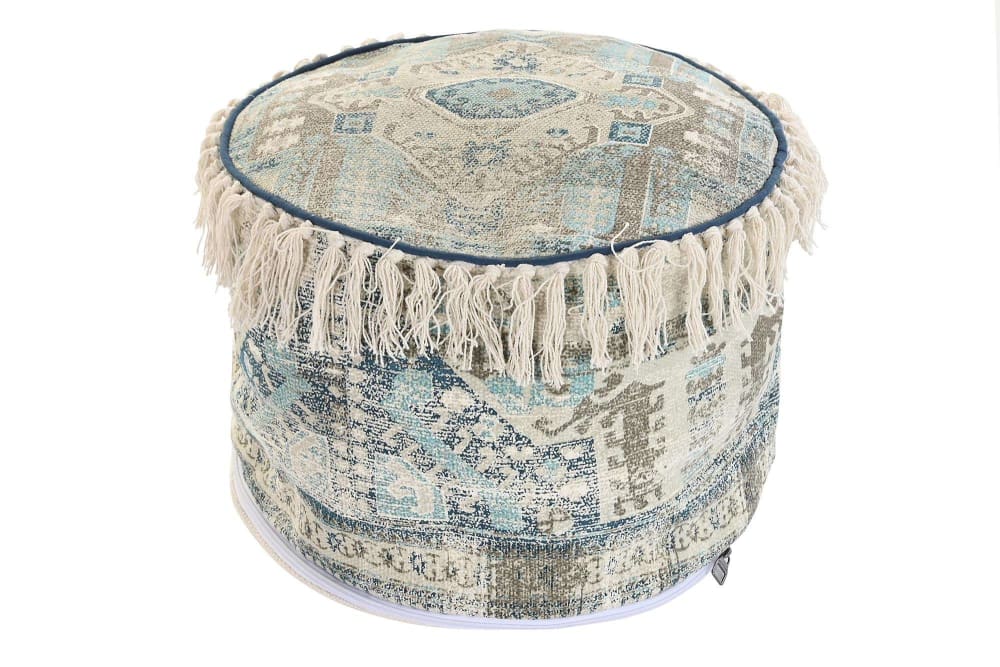 Pouf en coton multicolore