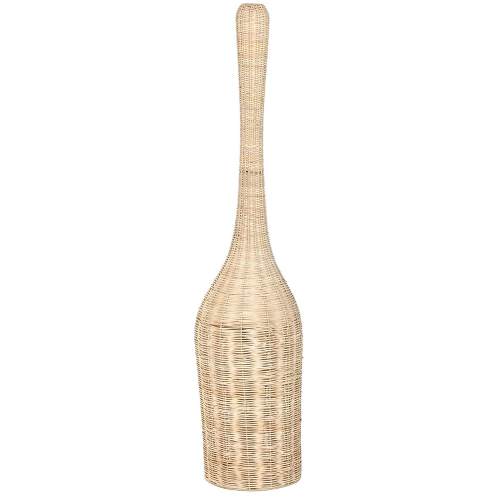 lampadaire en rotin marron