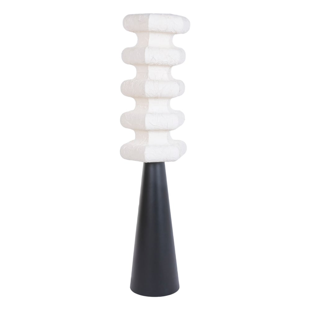 Lampadaire en papier et acier beige 40x40x81 cm — vue 3