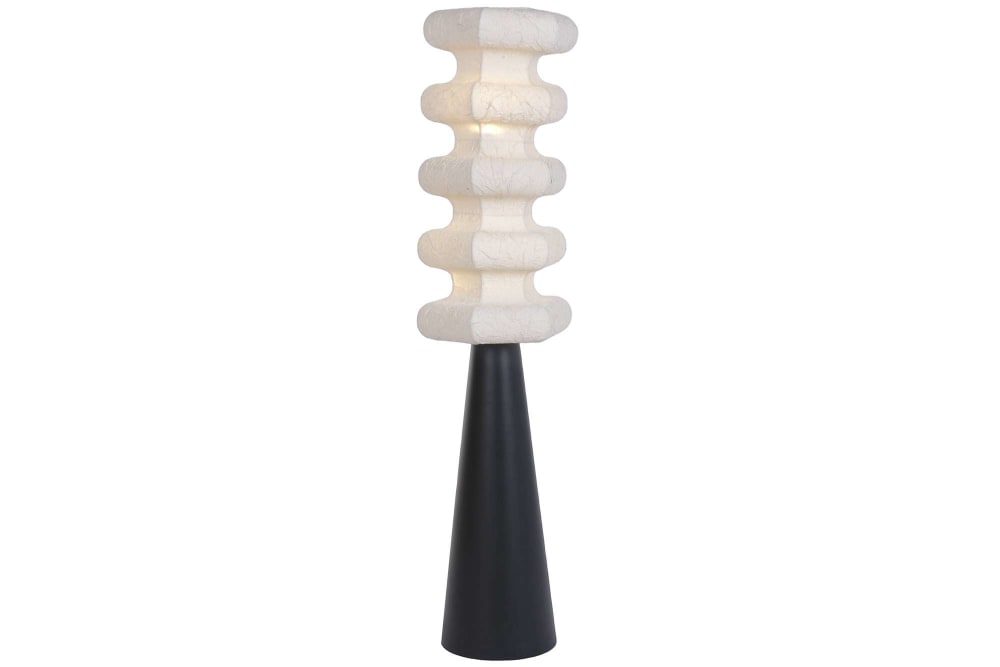 Lampadaire en papier et acier beige 40x40x81 cm — vue 4