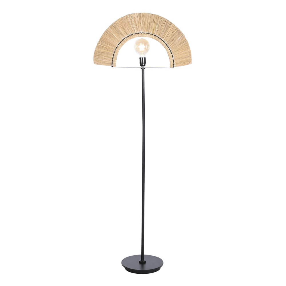 Lampadaire en jute et fer marron 56x26x152 cm — vue 3