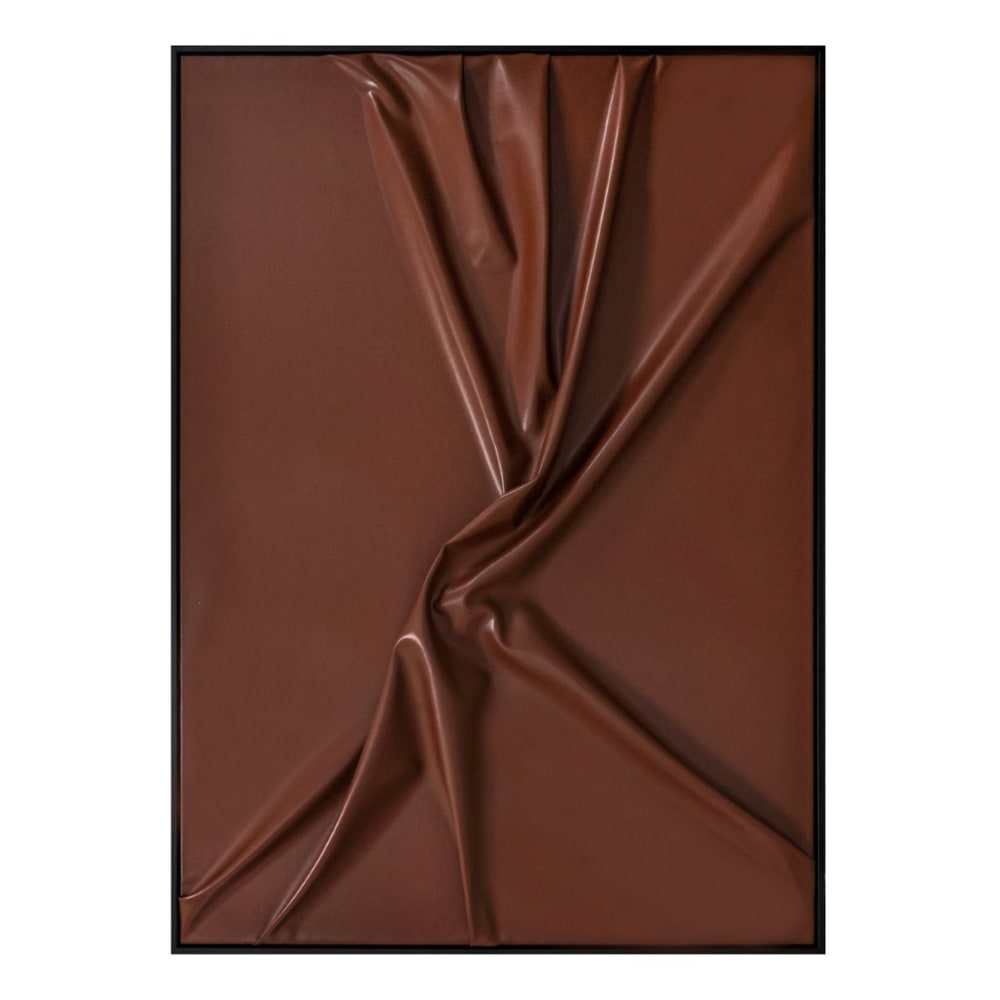 Tableau en cuir relief rouge 103x4x143 cm — vue 3