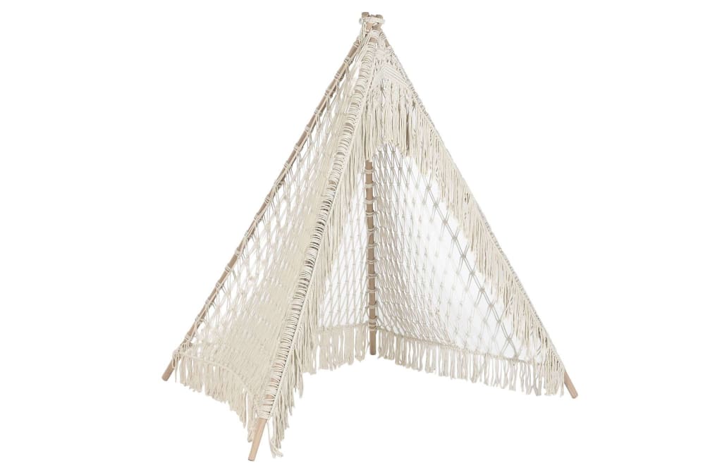 Tipi macramé en coton - beige