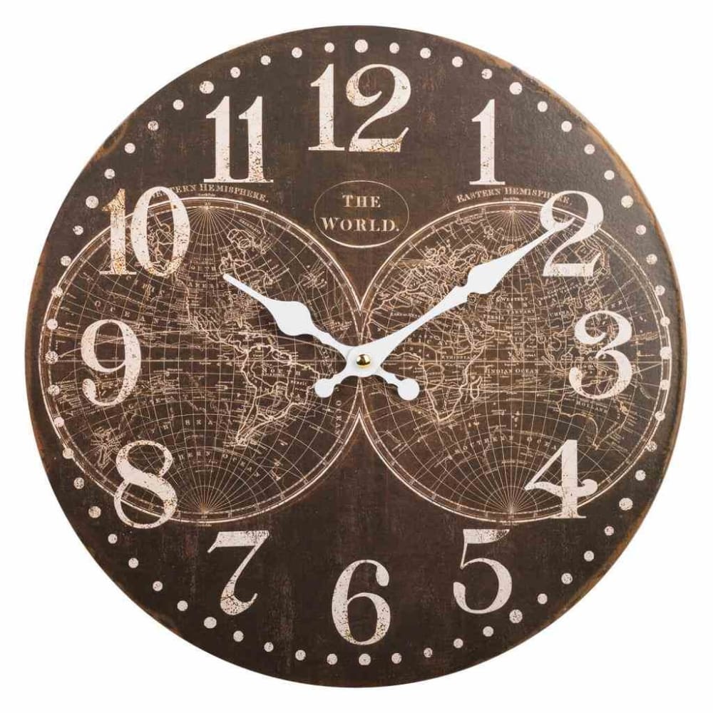 Horloge murale en bois marron foncé d34x2 cm Horloge murale en bois marron foncé d34x2 cm