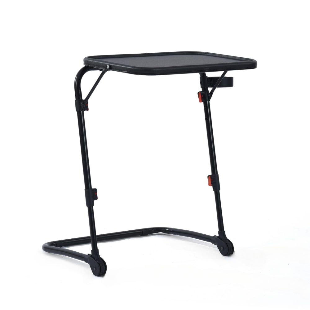 Table console mobile réglable avec porte-gobelet, noir Table console mobile réglable avec porte-gobelet, noir