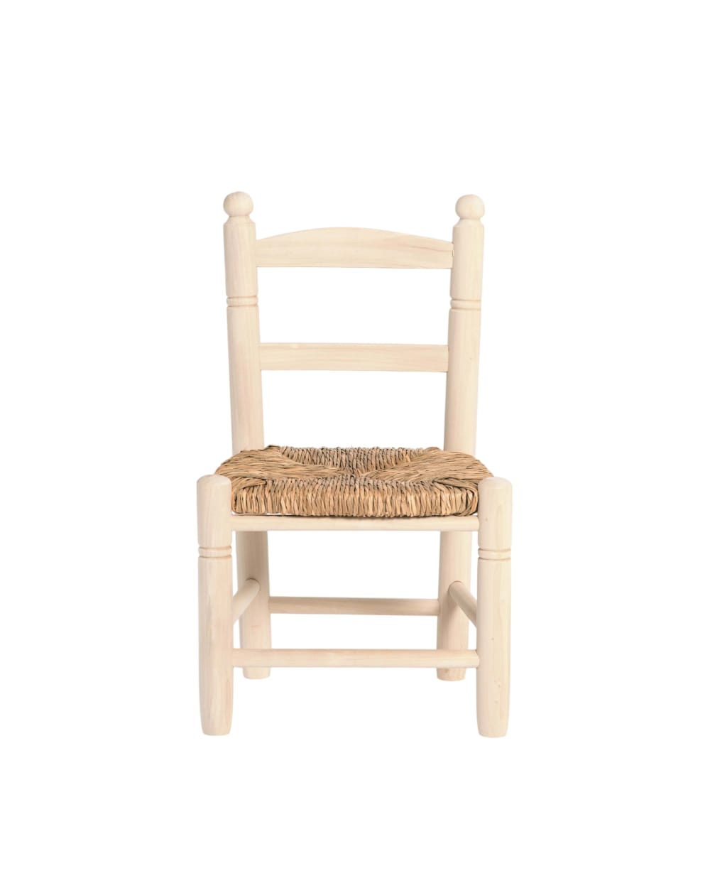 Chaise enfant peuplier et paille blanche