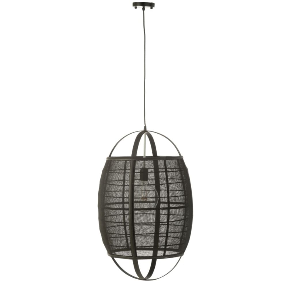 Lampe suspendue en tissu noir 43x43x66 cm — vue 3
