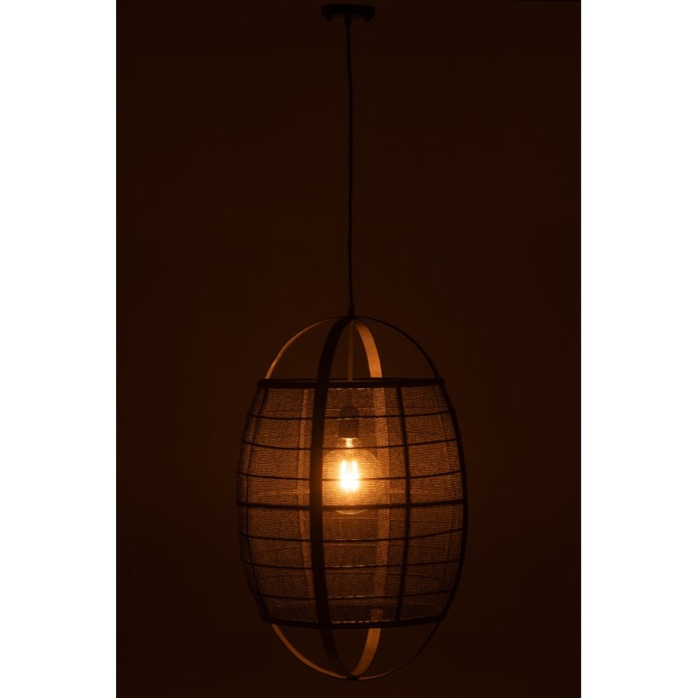 Lampe suspendue en tissu noir 43x43x66 cm — vue 4