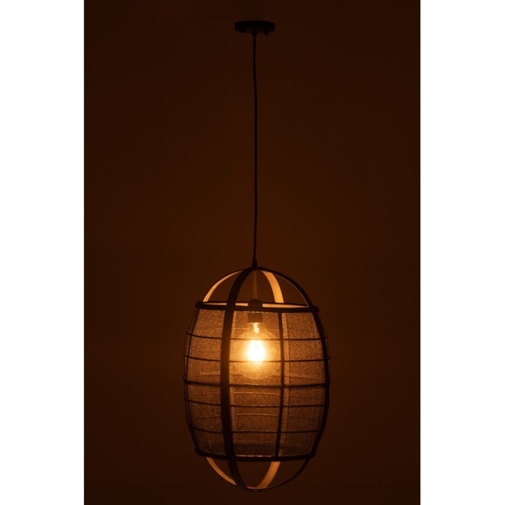 Lampe suspendue en tissu noir 37x37x56 cm — vue 3