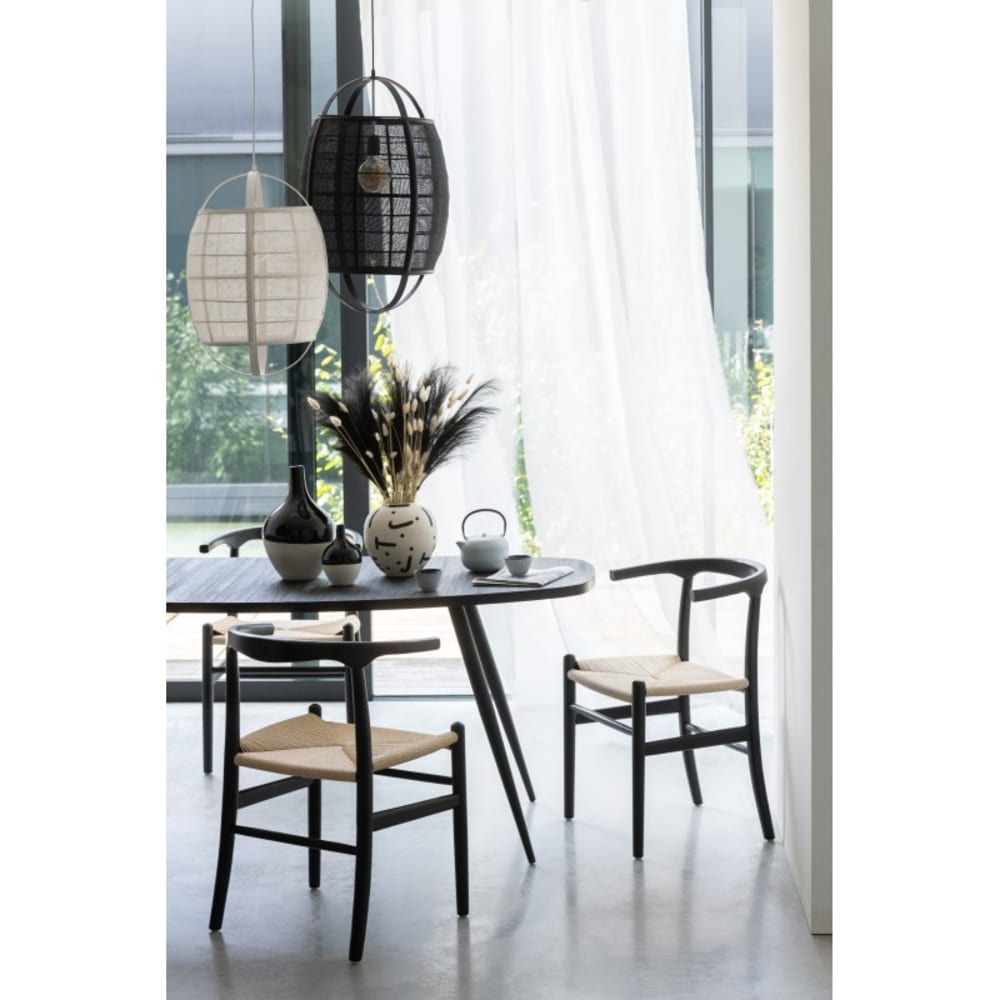Lampe suspendue en tissu noir 37x37x56 cm — vue 4