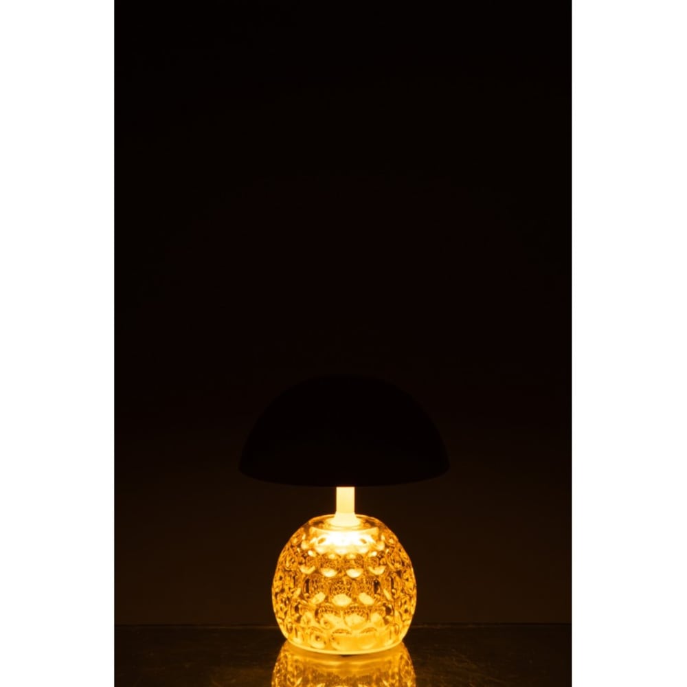 Lampe de table à led en verre et métal jaune 13.5x13.5x15.7 cm — vue 3