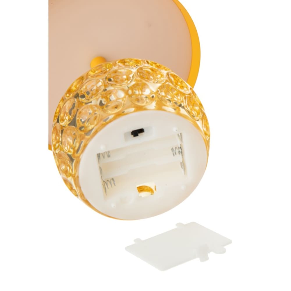 Lampe de table à led en verre et métal jaune 13.5x13.5x15.7 cm — vue 4