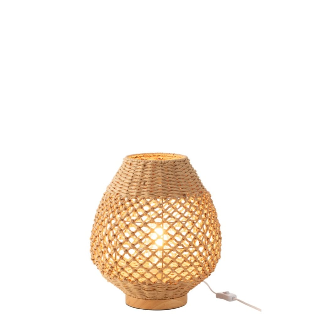 Lampe en métal et herbes beige 31x31x35.5 cm — vue 3