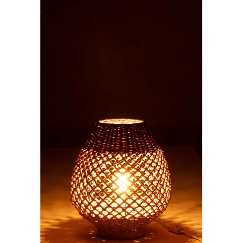 Lampe en métal et herbes beige 31x31x35.5 cm — vue 4