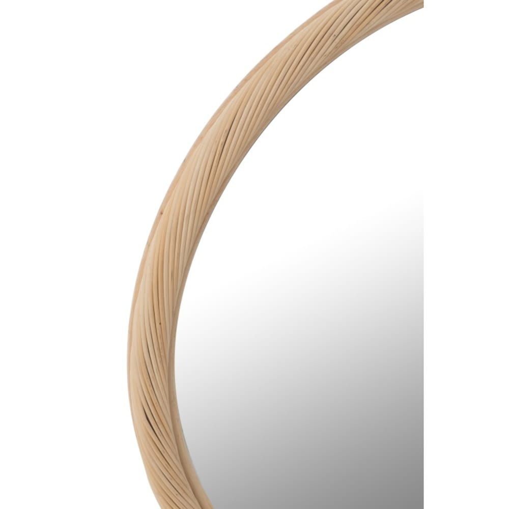 Miroir rond en bois naturel 66.5x3.5x66.5 cm