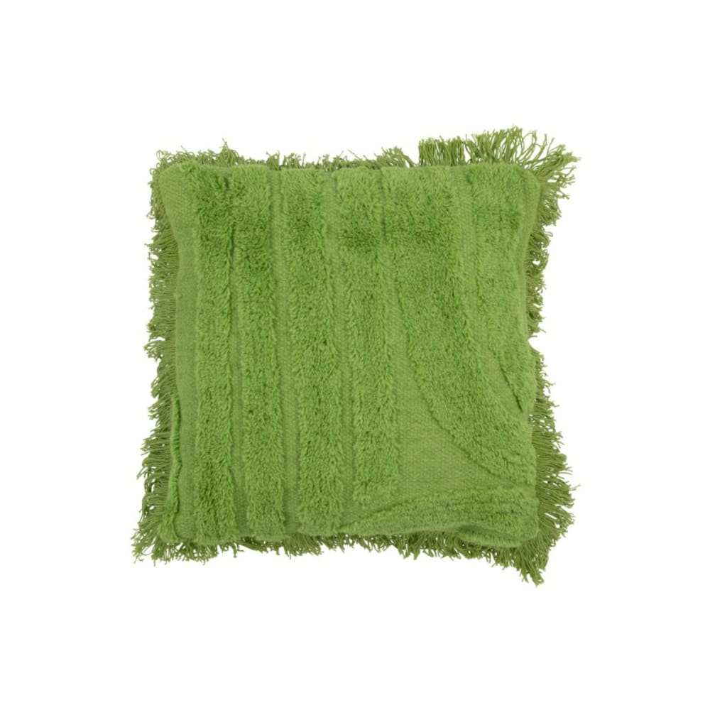 Coussin tufté en laine vert 45x45x12 cm