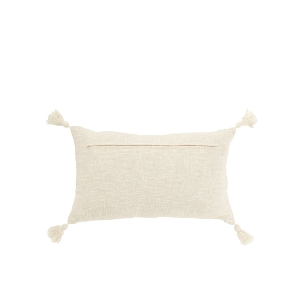 Coussin rectangulaire en coton blanc jaune 30x50x15 cm