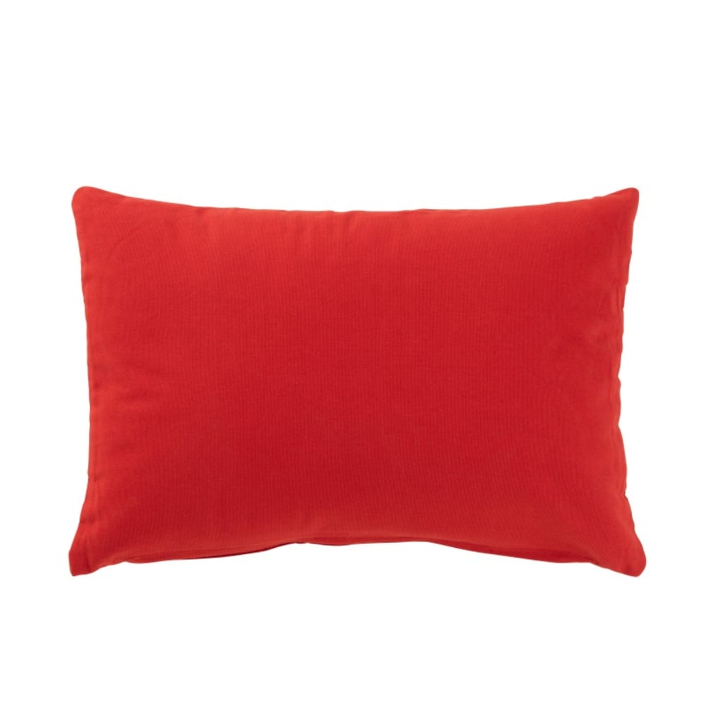 Coussin rectangulaire en velours rouge 45x30x12 cm