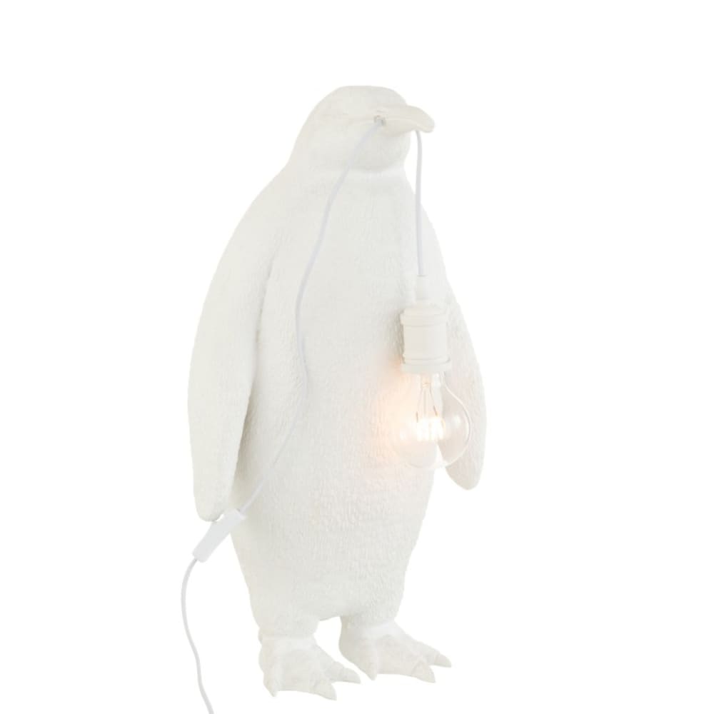 Lampe pingouin en résine - blanc