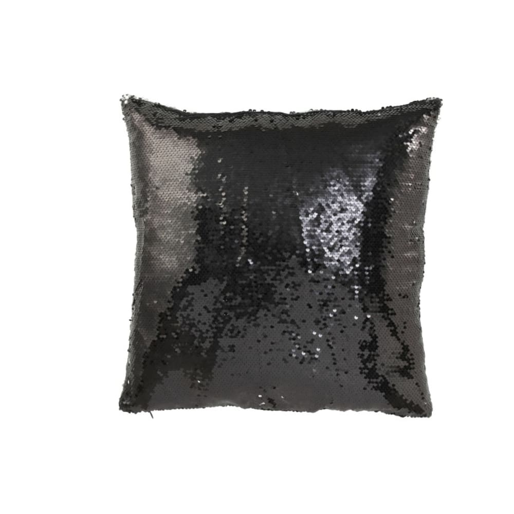 coussin carré en polyester - noir