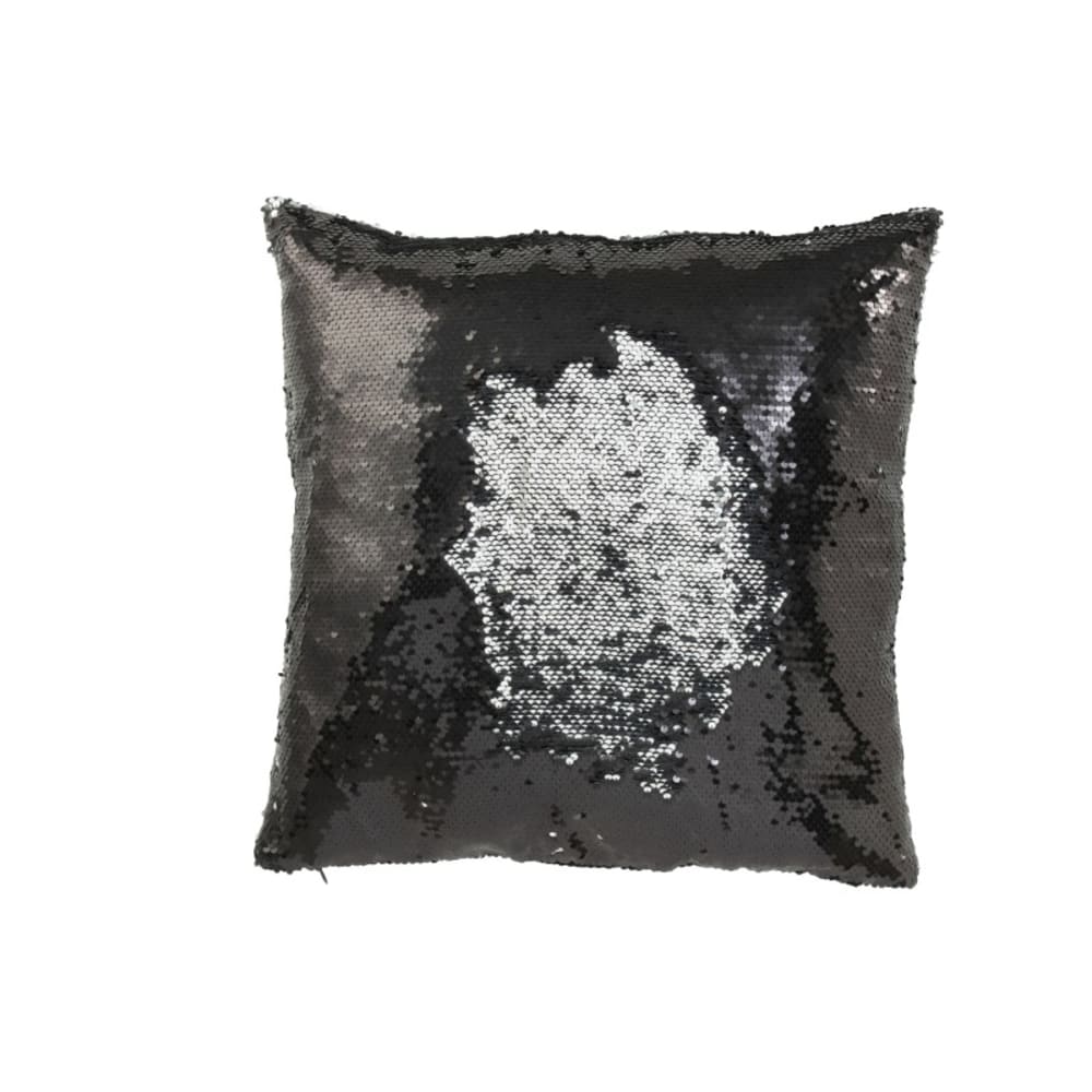 Coussin carré en polyester noir 45x45x15 cm