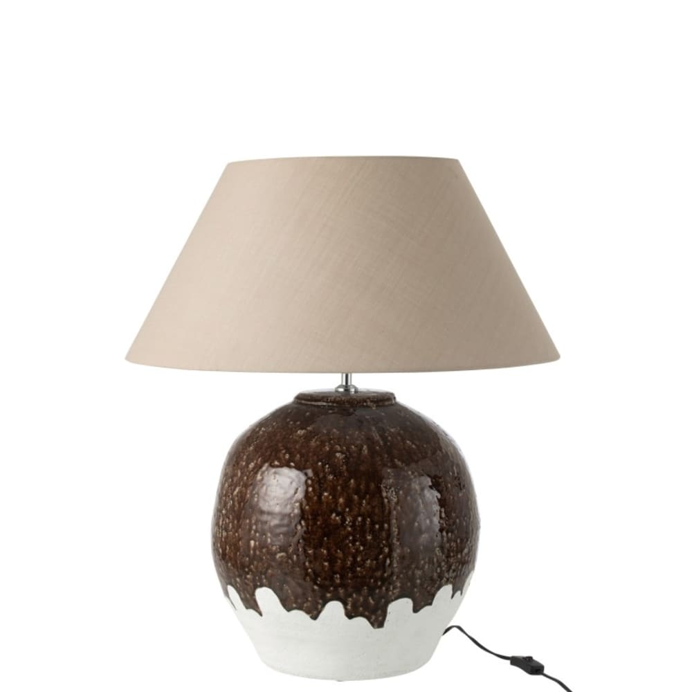 Lampe de table bi-ton en céramique blanc 60x60x78 cm — vue 3