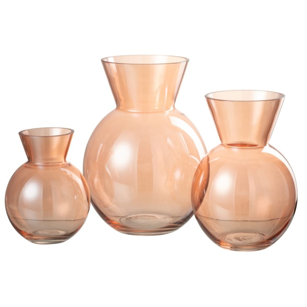 Vase boule en verre orange 13x13x18 cm — vue 3