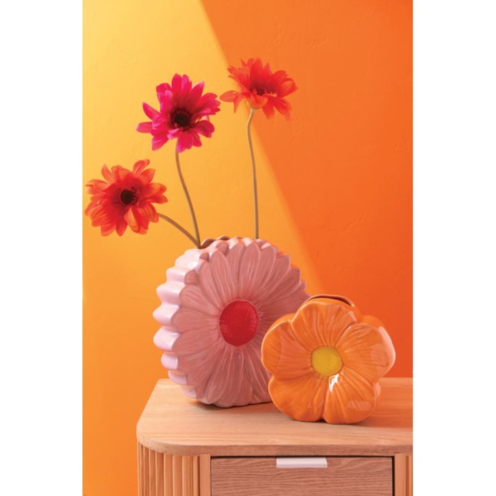 Vase > en porcelaine rose 26.5x9x26.5 cm Vase > en porcelaine rose 26.5x9x26.5 cm